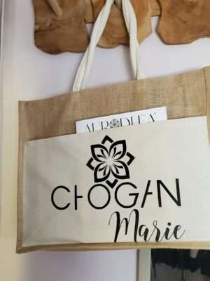 Grand sac cabas en Jute personnalisable VDI