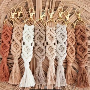 Porte-clés en macramé Bohème
